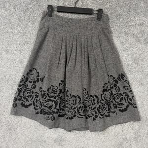 Vintage 90s‎ Chenault Skirt 4 Jacquard Floral Roses Dark Cottagecore Academia